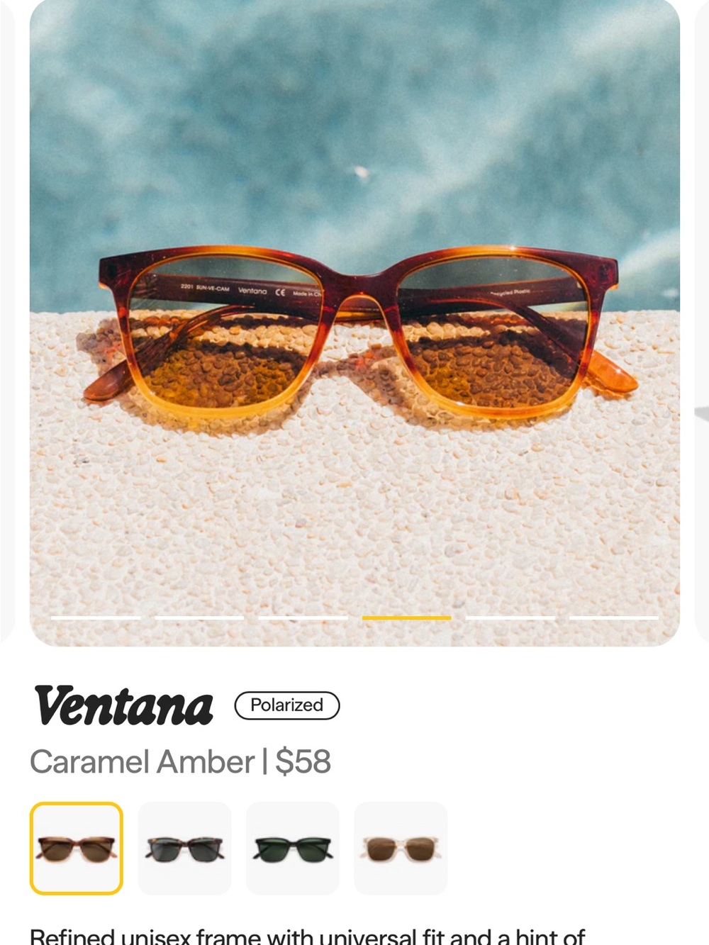 Ventana Caramel Amber Sunski Polarized Sunglasses